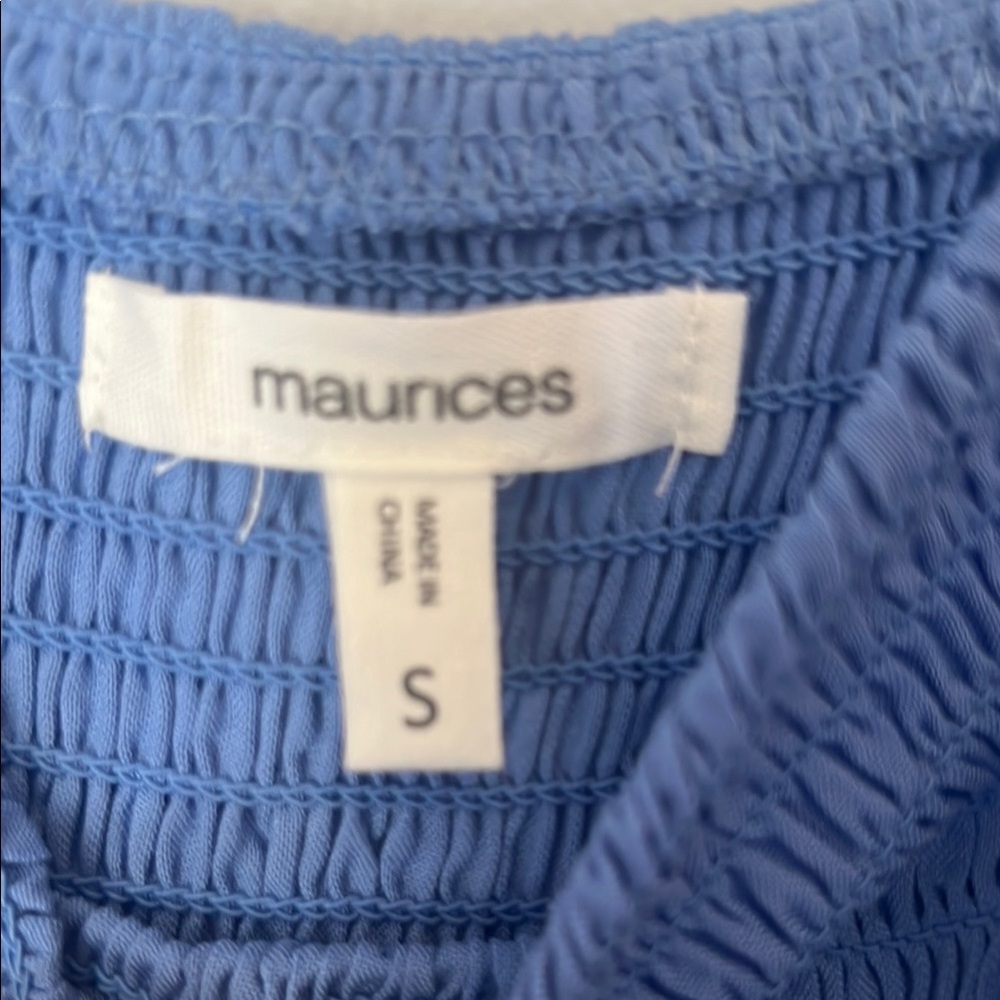 NWOT Maurices Women’s Blue Pleated Maxi‎ Dress with Floral Detail Size Small - Picture 4 of 4